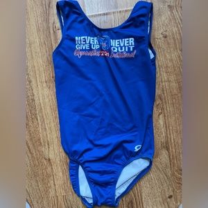 Gk Elite Adult Medium gymnastics leotard. Never give up never quit.